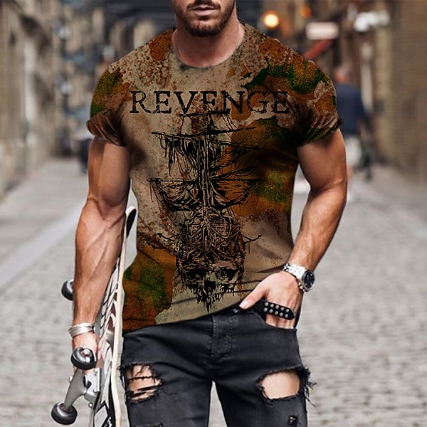Herre Hodeskaller Grafiske trykk Skjorte T skjorte T-skjorter Kortermet T skjorte 3D-utskrift Rund hals Skjorte Designer Klassisk Fritid Daglig Ferie Lysegul Svart Hvit Sommer Klær S M L XL XXL 3XL 2025 - $17.99 –P3