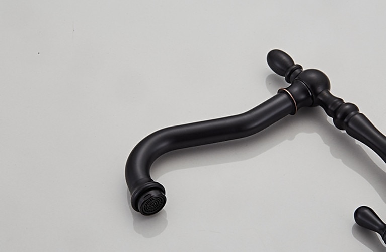 Küchenarmatur - Einhebelgriff Einloch Öl-geriebener Bronze Standardauslauf Mittelsatz Antike Küchenarmaturen mit Seifenspender 2025 - $129.99 –P4