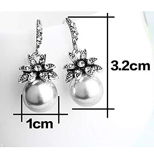 imitation pearl drop örhängen natursten rund pärla dingla örhängen för kvinnor mode smycken gåva ¡(jag: silver) 2025 - $8.99 –P6