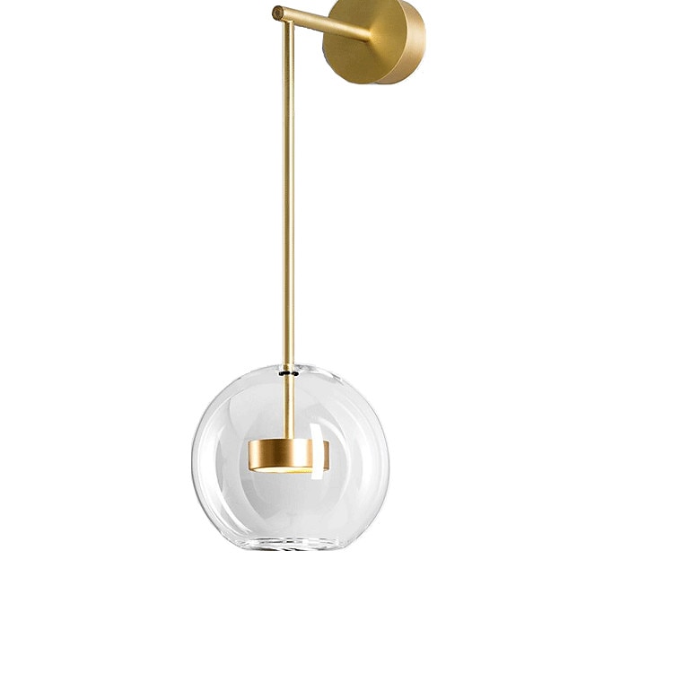 Lampada da parete a led luce da comodino camera modello nordico bolla camera da letto camera da letto lampada da parete palla di vetro camera da letto lampada da comodino del 2025 a $132.99 –P2