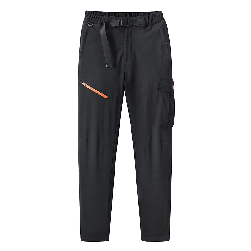 Herren Wasserdichte Wanderhose Fleece-gefütterte Hose Softshellhosen Winter Außen Regular Fit warm Fleece-Futter Abnehmbares Vlies Atmungsaktiv Hosen / Regenhose Unten Dunkelgrau Schwarz / Orange 2025 - $55.99 –P4