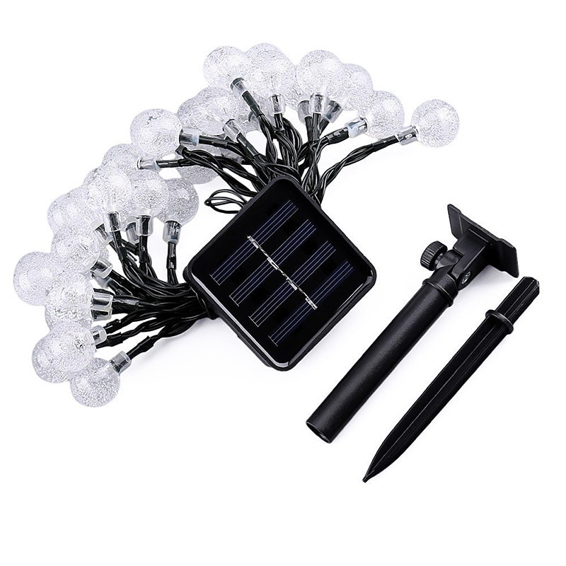 Solar Glühbirnen Lichterkette Außen 50 LEDs 7m Kristallball Solarlicht 6.5m 30 LEDs Außen IP65 wasserdicht 8 Modelle Lichterkette Feenlampen Solar Garten Girlanden Dekoration 2026 - $15.49 –P7