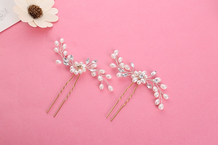 joias de casamento coreano grampo de cabelo de cristal pérola grampo de cabelo em forma de u vestido de noiva acessórios de estilo de cabelo de 2025 por $2.49 –P11