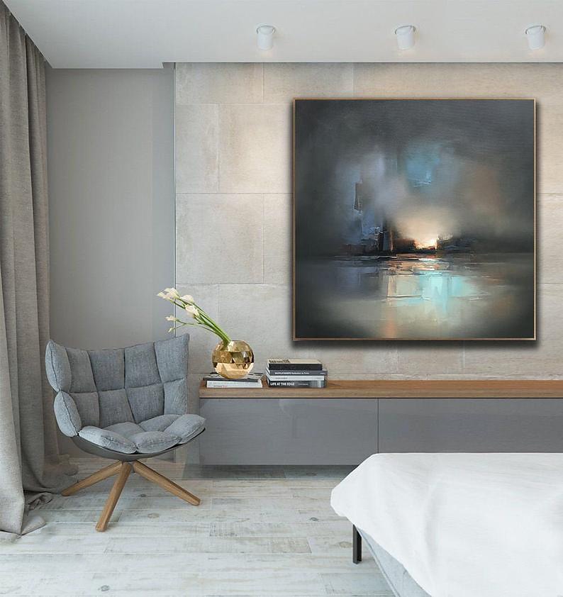 Ölgemälde handgemachte handgemalte Wandkunst Retro-abstrakte fertige Dekorationsdekoration 2025 - $178.99 –P8
