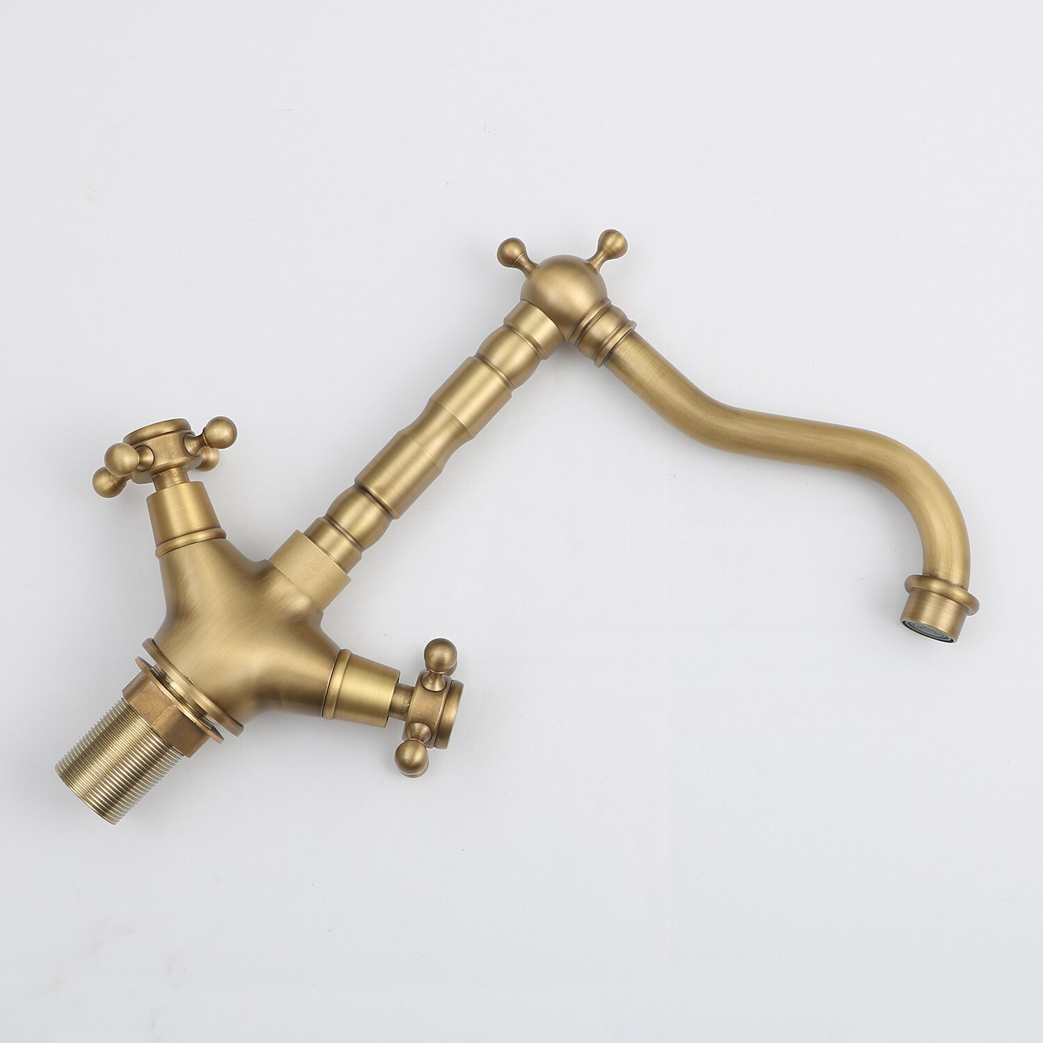 rubinetto da cucina monocomando rubinetto da cucina in ottone antico monoforo girevole / arco alto/alto, rubinetto da cucina in ottone antico/cod con linee di alimentazione / regolabile su acqua del 2025 a $80.99 –P9