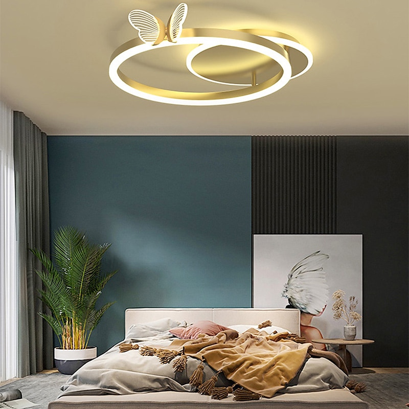 led φωτιστικό οροφής 45 cm με ρυθμιζόμενο κύκλο σχεδίασης χωνευτά φώτα στερέωσης ακρυλικό καλλιτεχνικό στυλ μοντέρνο στυλ χρυσό σκανδιναβικό στυλ πεταλούδα 220-240v 2025 - $298.67 –P3