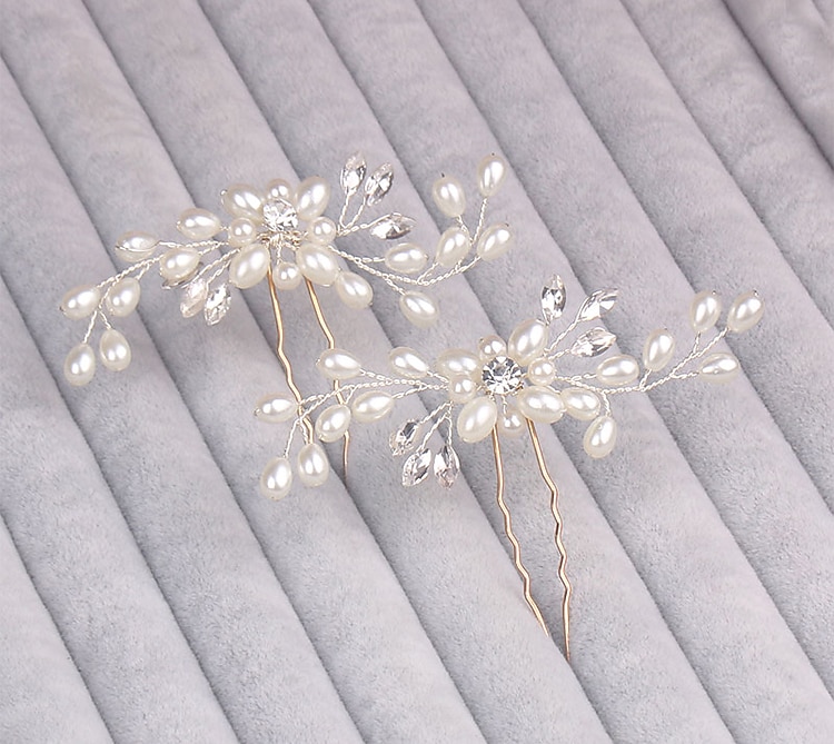 joias de casamento coreano grampo de cabelo de cristal pérola grampo de cabelo em forma de u vestido de noiva acessórios de estilo de cabelo de 2025 por $2.49 –P9