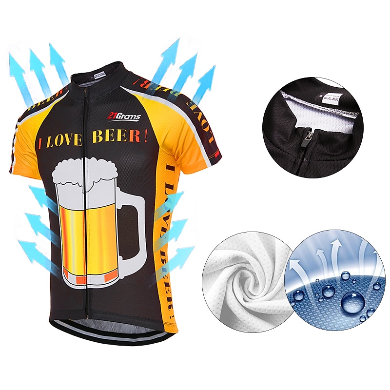 Per uomo Maglia da Ciclismo A Motivi Divertente Birra dell'Oktoberfest Manica Corta Bicicletta Top con 3 tasche posteriori Mountain Bike MTB Ciclismo su strada Resistente ai Raggi UV Asciugatura del 2026 a $30.99 –P6