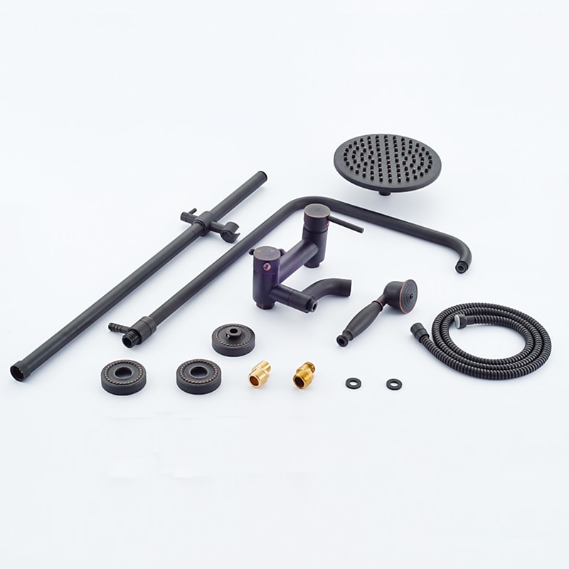 Vintage-Duscharmatur-Set, Duschsystem 8 "Regenduschkopf-System-Kit, Handbrause inklusive Regendusche im antiken Stil, galvanisierte Außenmontage, Messingventil, Badewannen-Duschmischbatterien 2025 - $323.99 –P1