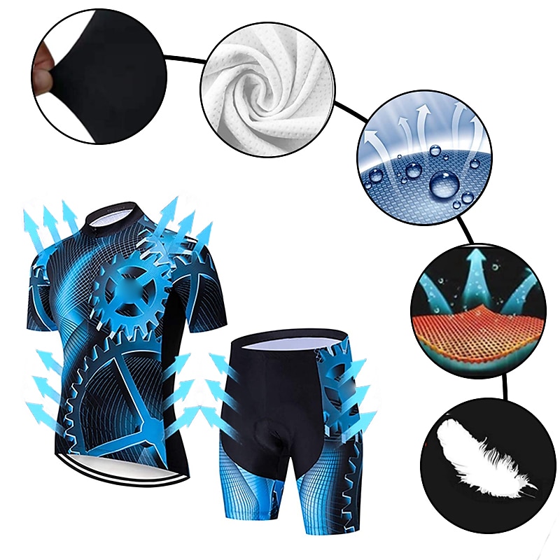 21Grams Herren Radtrikot mit Radhose fahrradbekleidung set Kurzarm MTB Mountain Rennrad Grün Schwarz Grau Ausrüstung Fahhrad Sportkleidung 3D-Pad Atmungsaktiv Rasche Trocknung 2026 - $43.99 –P5