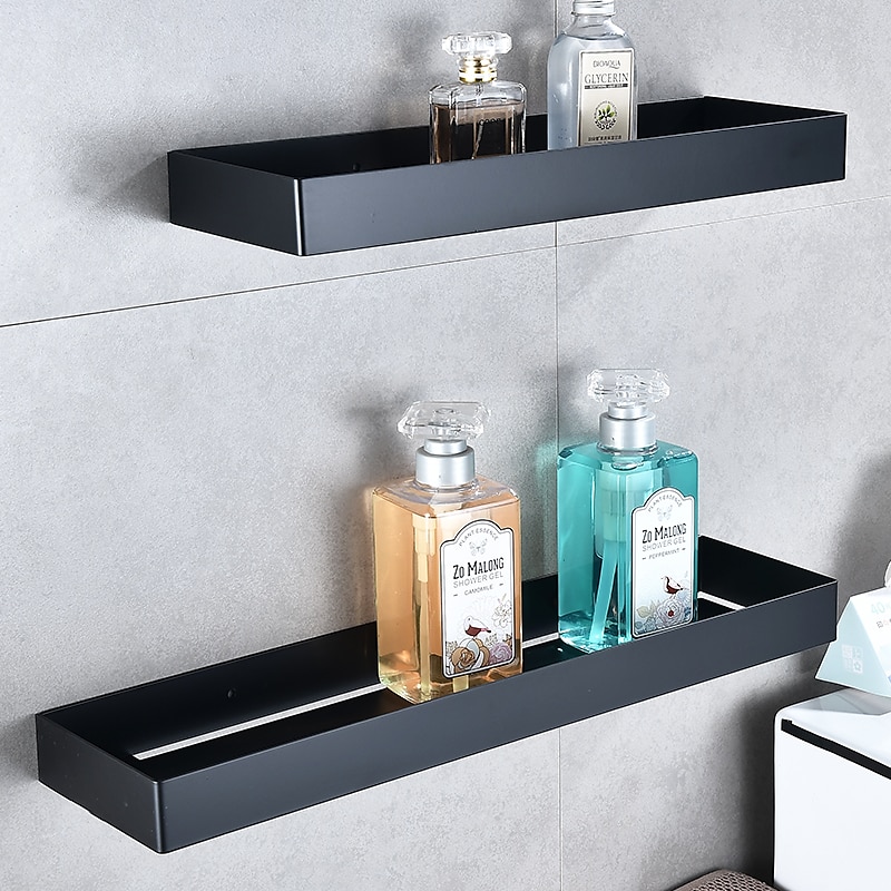 Душевая кабина 304, полка для ванной комнаты из нержавеющей стали, черный новый дизайн, креативная современная современная полка для хранения в ванной комнате 2026 - $62.99 –P2