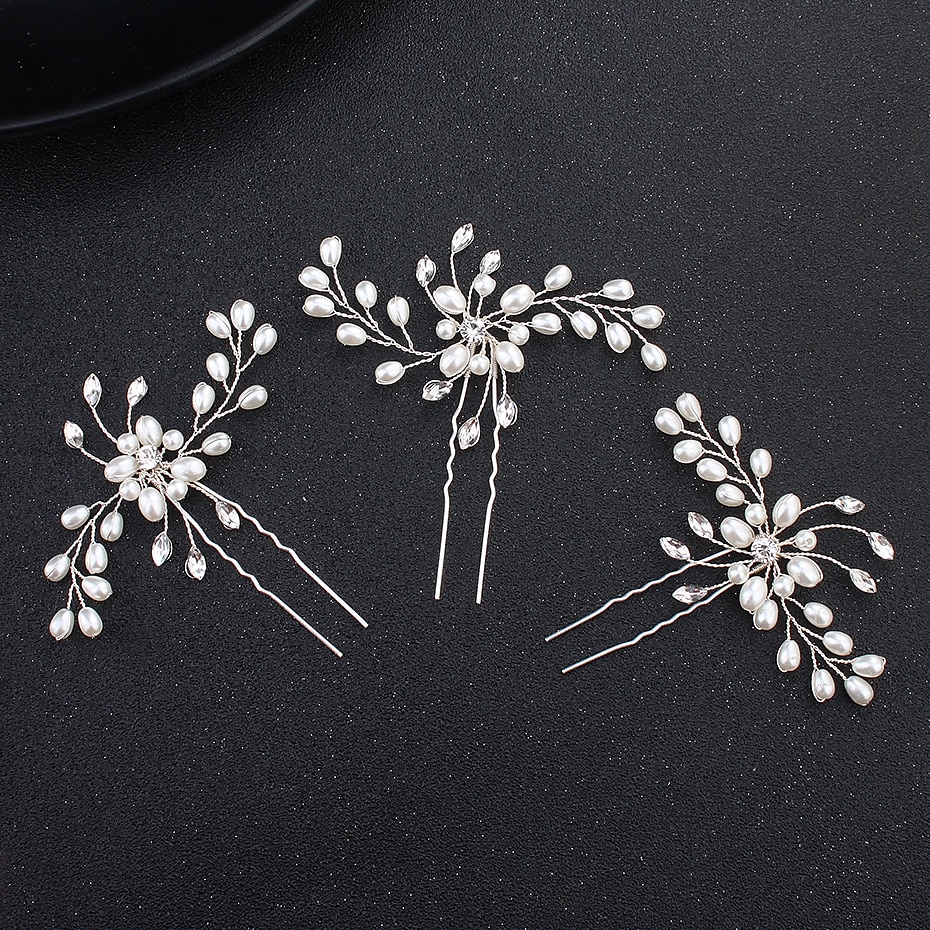 joias de casamento coreano grampo de cabelo de cristal pérola grampo de cabelo em forma de u vestido de noiva acessórios de estilo de cabelo de 2025 por $2.49 –P6