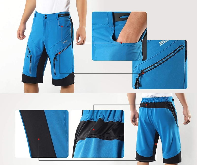 בגדי ריקוד גברים מכנסי רכיבה באגי מכנסי אופניים אופניים מכנסיים קצרים מכנסיים קצרים רחבים התאמה רגועה רכיבת הרים רכיבת כביש ספורט 3D לוח ייבוש מהיר רוכסן עמיד למים רך שחור ירוק צבא ביגוד 2026 - $59.99 –P5