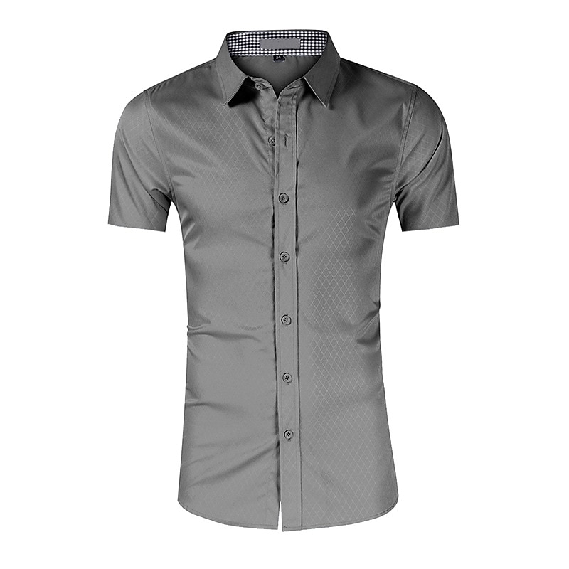 Men's Dress Shirt Plaid Shirt Collared Shirt Button Up Shirt Plaid Wedding Casual Black Blue Gray Light Blue Short Sleeve Turndown Summer Clothing Apparel Button-Down 2025 - $19.99 –P6