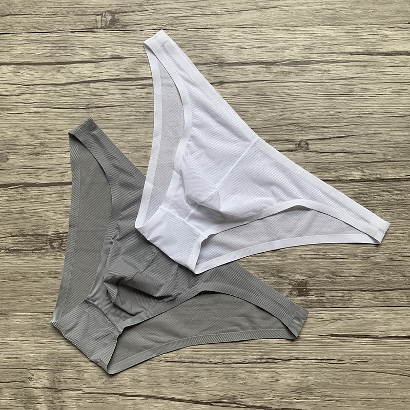 Voor heren 1 pak Sexy slipje Slip Standaard Nylon Spandex Effen Kleur Lage Taille Klein Zwart Wit 2025 - $8.99 –P1