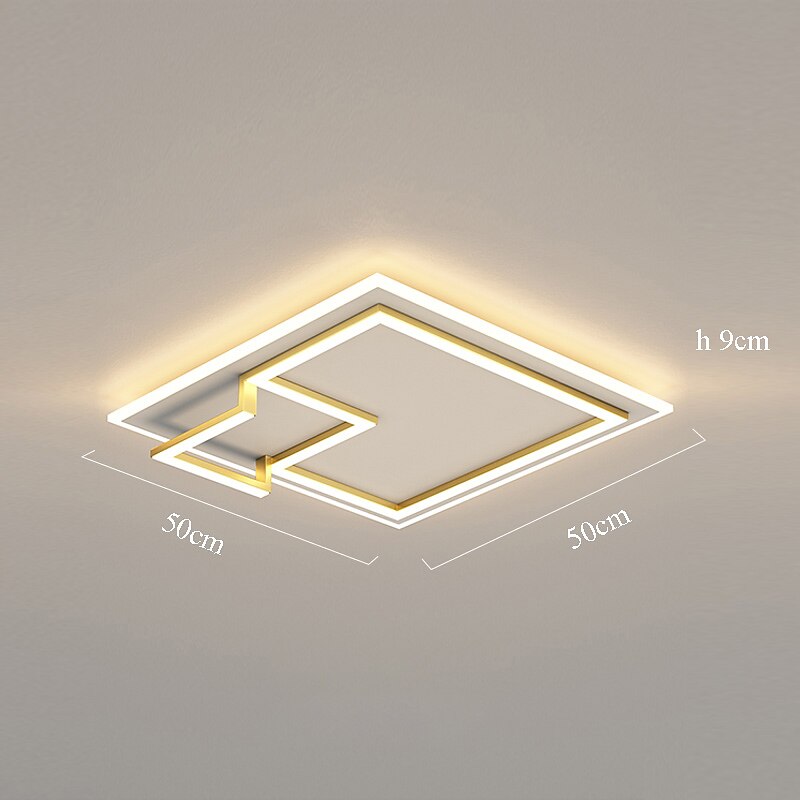תאורת led תקרת 45 ס"מ ניתן לעמעום עיצוב מרובע אורות אחיזה אקריליק בסגנון אמנותי סגנון רשמי בסגנון מודרני סגנון שחור אמנותי בסגנון נורדי 220-240v 2025 - $331.19 –P9