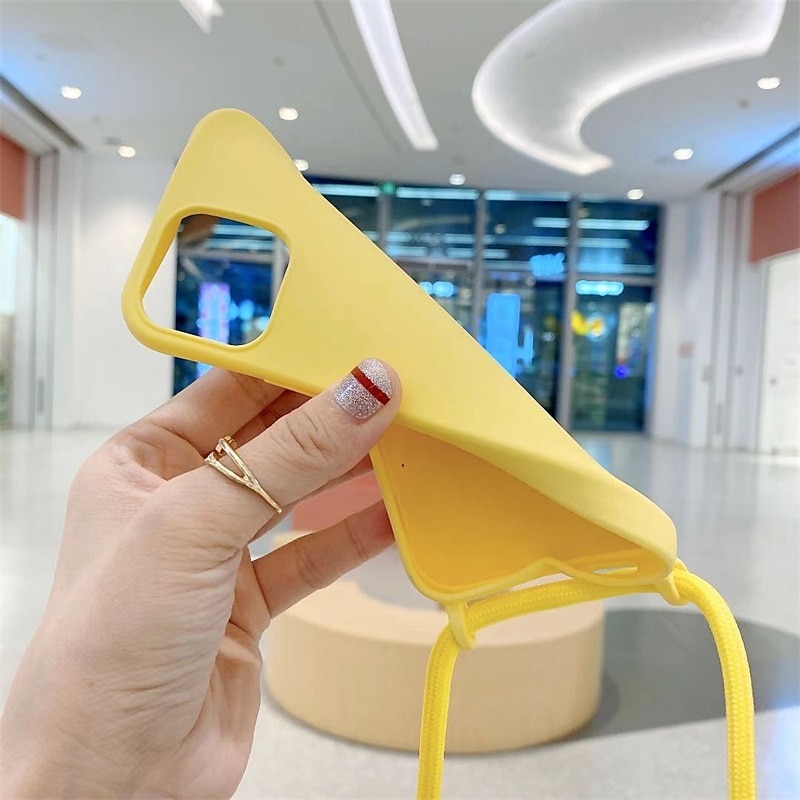 Colorful Silicone Lanyard Case for iPhone 16e 16 15 Pro Max Plus 14 13 12 11 Pro Max Mini X XR XS Max 8 7 Plus – Soft Touch, Full Body Protective, Crossbody Strap 2025 - $13.99 –P3