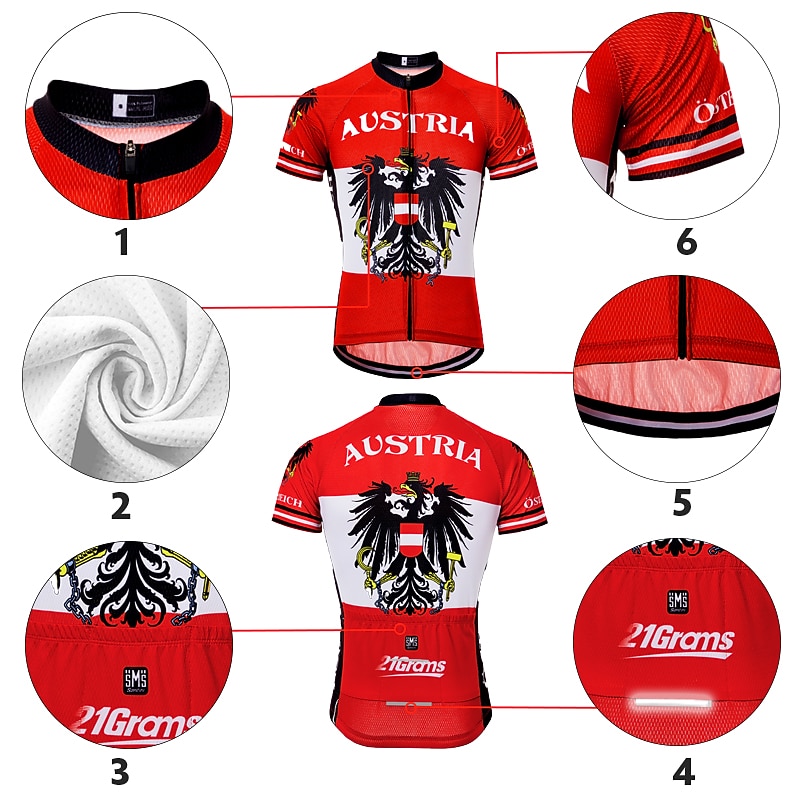 Homens Camisa para Ciclismo Padrão Águia Rússia Manga Curta Moto Camisa / Roupas Para Esporte Blusas com 3 bolsos traseiros Ciclismo de Montanha Ciclismo de Estrada Resistente a UV Secagem Rápida de 2026 por $30.99 –P3