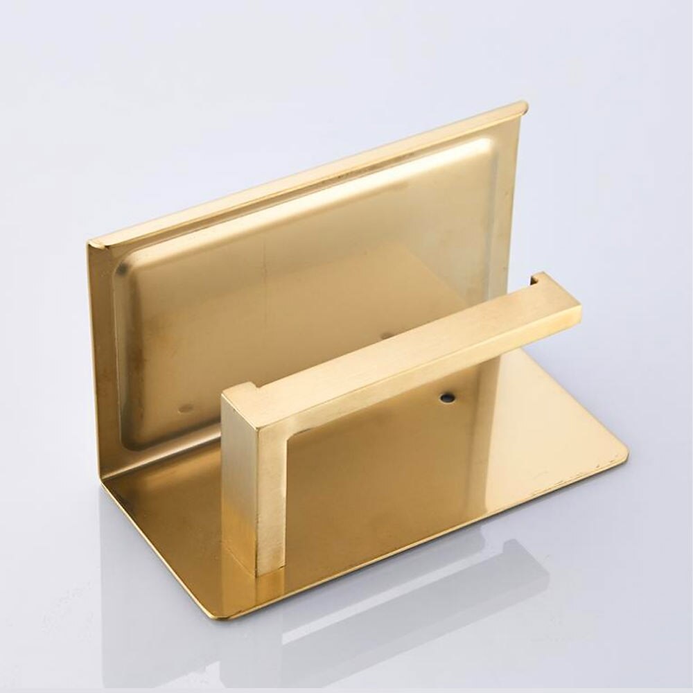 Golden Bathroom Hardware Sets,Wall Mounted Stainless Steel Towel Bar/Toilet Paper Holder/Toilet Brush Holder Multilayer,New Design Multifunction Contemporary 2025 - $27.99 –P11