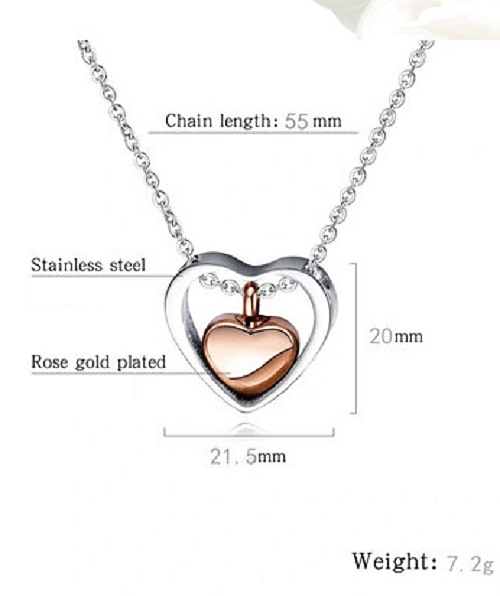 memory cremation ashes jewelry double heart urn necklace for ashes keepsake memorial pendant urn lockets for ashes for loved one(silver and gold) 2026 - $18.99 –P3