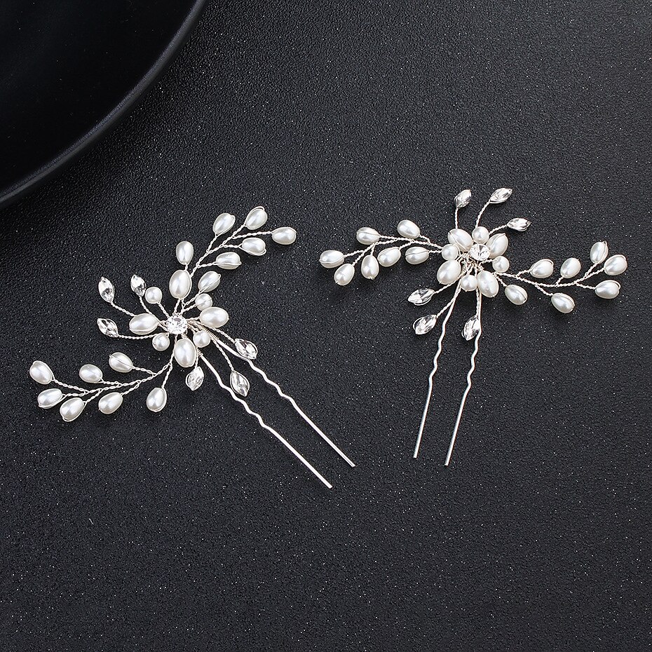 joias de casamento coreano grampo de cabelo de cristal pérola grampo de cabelo em forma de u vestido de noiva acessórios de estilo de cabelo de 2025 por $2.49 –P10