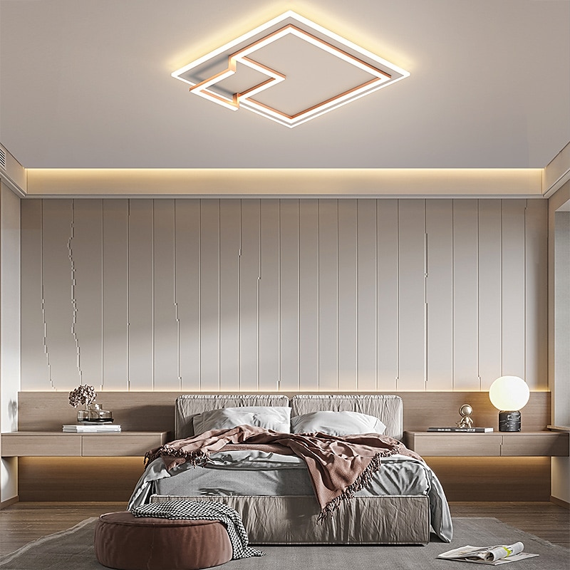תאורת led תקרת 45 ס"מ ניתן לעמעום עיצוב מרובע אורות אחיזה אקריליק בסגנון אמנותי סגנון רשמי בסגנון מודרני סגנון שחור אמנותי בסגנון נורדי 220-240v 2025 - $331.19 –P5