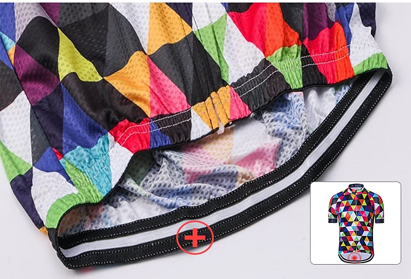 Men's Cycling Jersey Short Sleeve Fall Bike Jersey Top with 3 Rear Pockets Mountain Bike MTB Road Bike Cycling Breathable Quick Dry Front Zipper Back Pocket Red / Green Purple Green Rainbow Plaid 2025 - $28.99 –P8