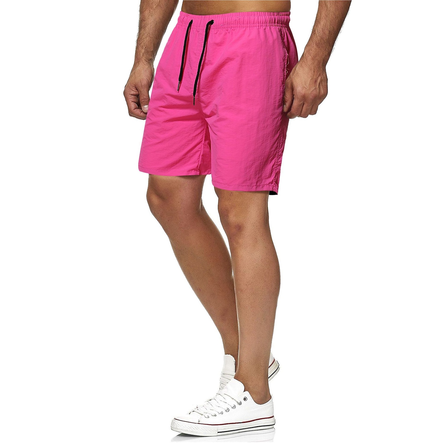 Herr Boardshorts Badshorts Beach Shorts Snörning Elastisk midja Mönster Ensfärgat Mönster Snabb tork Utomhus Knelängd Dagligen Strand Hawaiisk Chino Gräsgrön Svart Microelastisk 2025 - $15.99 -P11