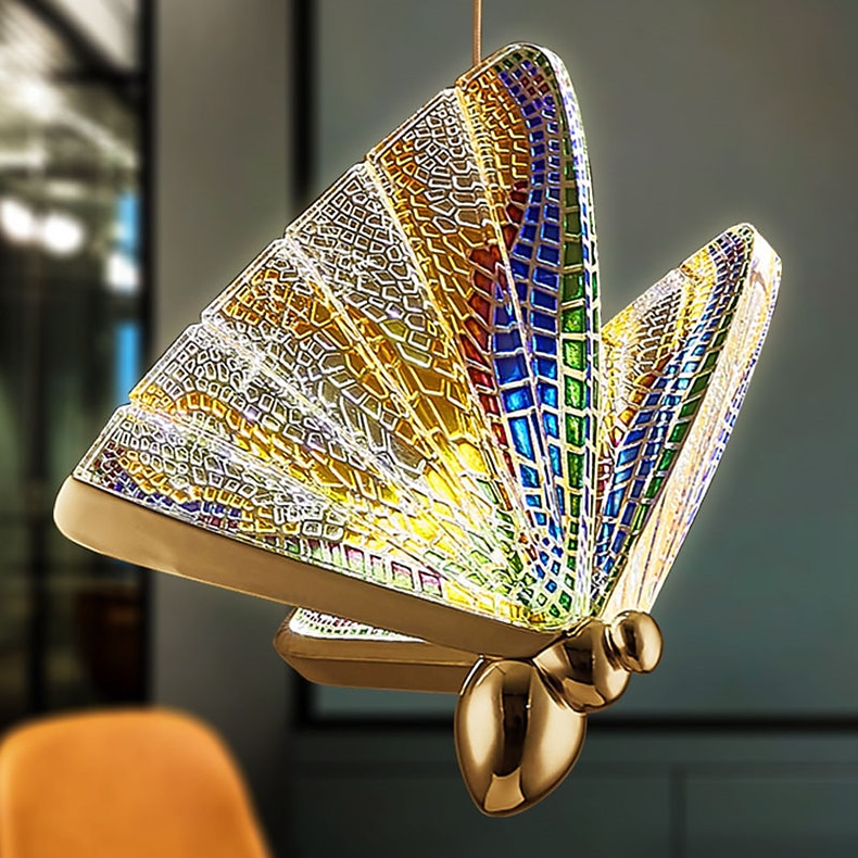 1/2-Light LED Pendant Light Luxury Creative LED Color Butterfly Pendant Lamps Modern Bedroom Bedside Cafe Bar Retest Stair Lights 110-120V 220-240V 2025 - $205.99 –P3