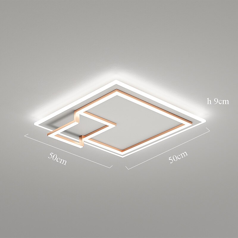 תאורת led תקרת 45 ס"מ ניתן לעמעום עיצוב מרובע אורות אחיזה אקריליק בסגנון אמנותי סגנון רשמי בסגנון מודרני סגנון שחור אמנותי בסגנון נורדי 220-240v 2025 - $331.19 –P11