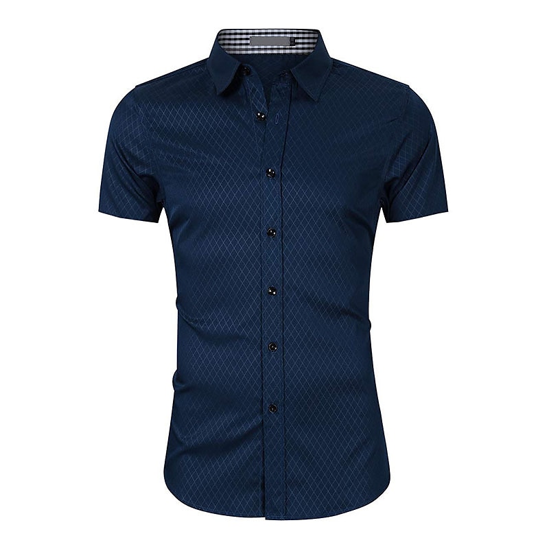 Men's Dress Shirt Plaid Shirt Collared Shirt Button Up Shirt Plaid Wedding Casual Black Blue Gray Light Blue Short Sleeve Turndown Summer Clothing Apparel Button-Down 2025 - $19.99 –P13