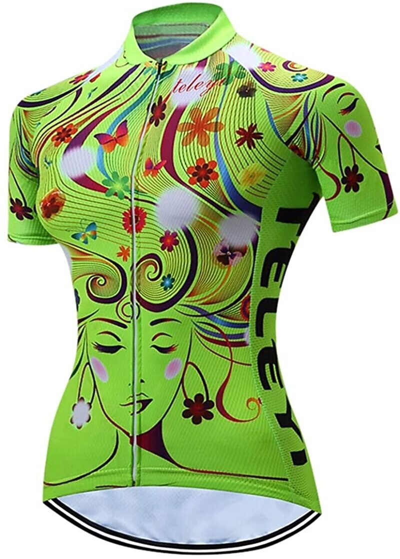 Mujer Maillot de Ciclismo con Culotte Manga Corta MTB Bicicleta Montaña Ciclismo Carretera Verano Primavera Otoño Amarillo Rosa Rojo Rayas Estampado Flores Botánica Flor Gracioso Bicicleta Filtro 2026 - $41.99 –P3