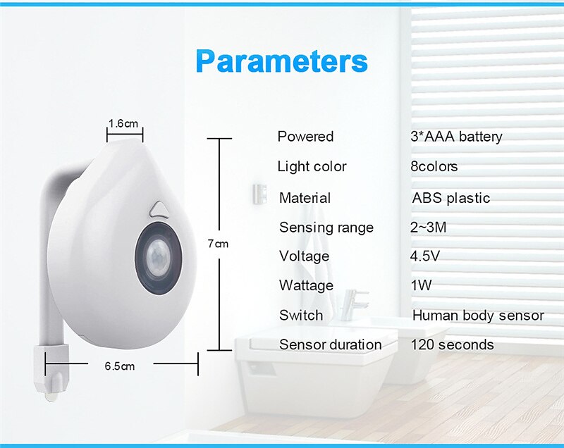 Sensor Toilet Seat Night Light Smart PIR Motion 8 Colors Waterproof Backlight 2PCS for Toilet Bowl LED Luminaria Lamp Toilet Light 2025 - $10.49 –P3