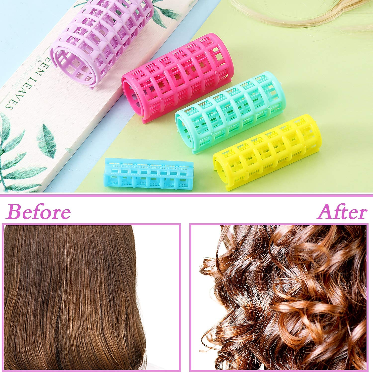 20 stuks/set plastic haarrollers krulspelden snap op rollers zelf grip rollers kappers krulspelden geen warmte haar krulspelden voor diy kappers kapsalon haar kapper 5 maten 2025 - $17.49 –P5