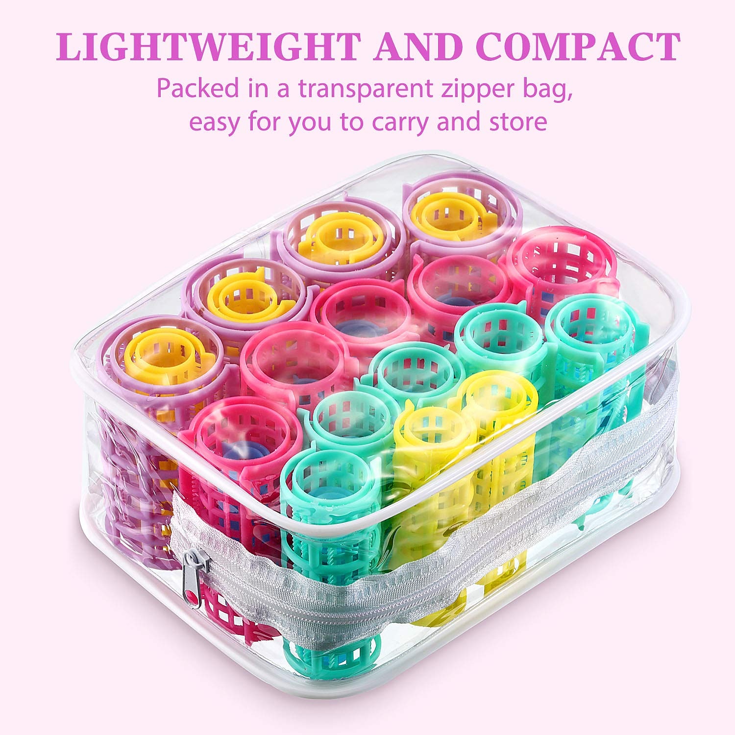 20 stuks/set plastic haarrollers krulspelden snap op rollers zelf grip rollers kappers krulspelden geen warmte haar krulspelden voor diy kappers kapsalon haar kapper 5 maten 2025 - $17.49 –P2