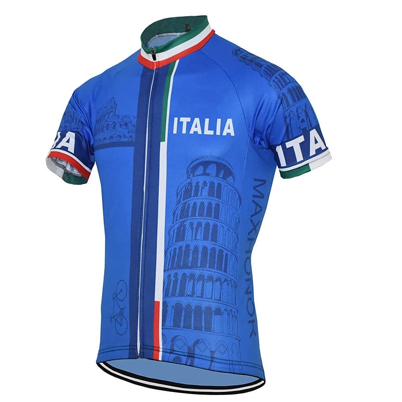 Men's Cycling Jersey with Bib Shorts Short Sleeve Mountain Bike MTB Road Bike Cycling Yellow Red Sky Blue Graphic Italy National Flag Bike Clothing Suit UV Resistant 3D Pad Breathable Quick Dry 2025 - $41.99 –P1