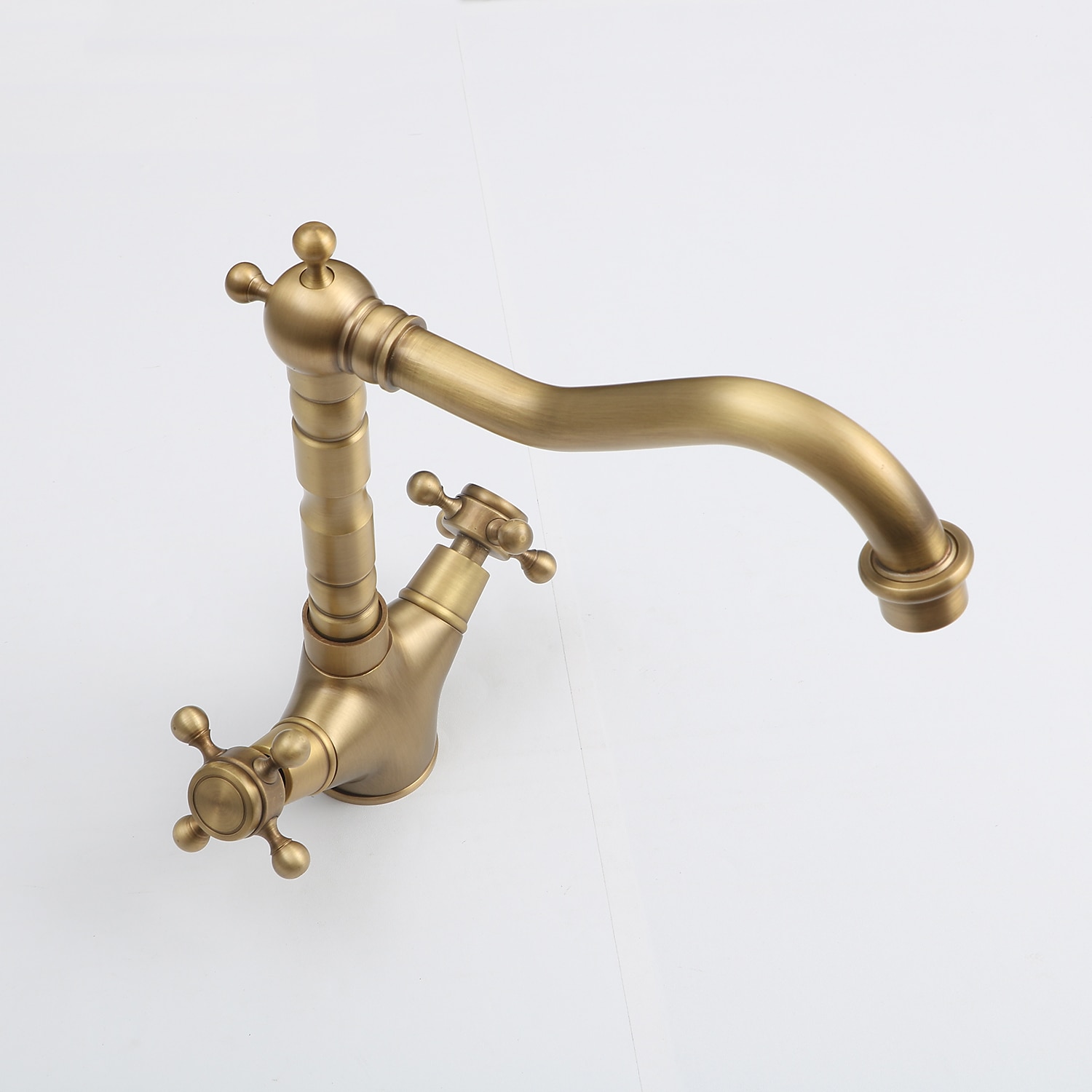 rubinetto da cucina monocomando rubinetto da cucina in ottone antico monoforo girevole / arco alto/alto, rubinetto da cucina in ottone antico/cod con linee di alimentazione / regolabile su acqua del 2025 a $80.99 –P6