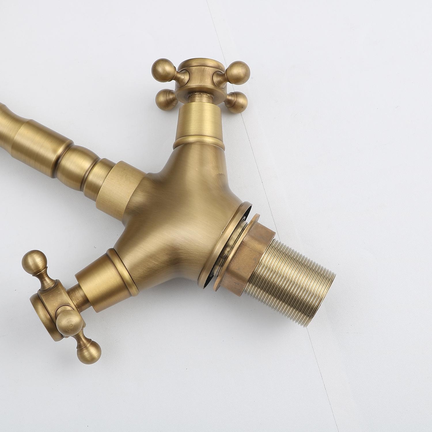 rubinetto da cucina monocomando rubinetto da cucina in ottone antico monoforo girevole / arco alto/alto, rubinetto da cucina in ottone antico/cod con linee di alimentazione / regolabile su acqua del 2025 a $80.99 –P8