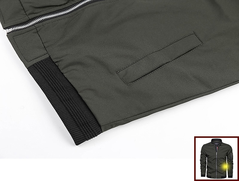 pánská bomber bunda lehká ležérní tenké kapsy na zip kabát svrchní oblečení turistika větrovka vojenský taktický sportovní trenčkot outdoorový větruodolný ripstop prodyšný kabát s mnoha kapsami top khaki černá 2025 - $38.99 –P6