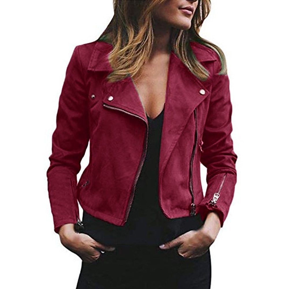 Women's Vest Casual Jacket Regular Pocket Coat Light Pink Wine Red Green Black Blue Casual Street Fall Zipper Turndown Regular Fit S M L XL 2XL 3XL / Spring / Winter / Long Sleeve / Daily / Warm 2023 - US $32.99 –P1