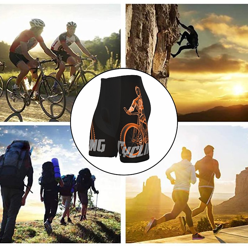 Voor heren Fietsbroek voor op de weg Fietsbroek Gevoerde wielrenshorts Fietsen Short / Broekje Gewatteerde shorts Bergracen Wegwielrennen Sport Grafisch 3D-pad Fietsen Ademend Sneldrogend Zwart Wit 2025 - $25.99 –P5