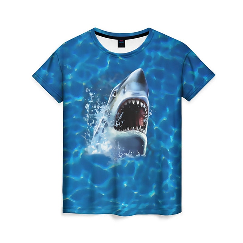 Herren Graphic Tier Hai Hemd T Shirt Tee Lustige T-Shirts Kurzarm T-Shirt 3D-Druck Rundhalsausschnitt Hemd Designer Basic Schmaler Schnitt Casual Täglich Wochenende A B C Sommer Bekleidung Übergröße 2025 - $17.99 –P5