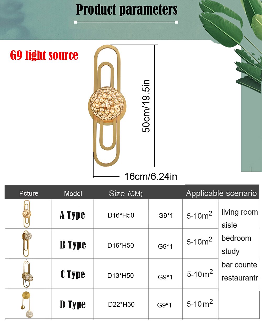 Lightinthebox LED Wall Lights Light Luxury Crystal Wall Lamp Postmodern Simple Living Room American Nordic Bedroom Bedside Stairs Background Wall Corridor Crystal Lighting G9 Light Source AC100-240V 2025 - $315.29 –P1