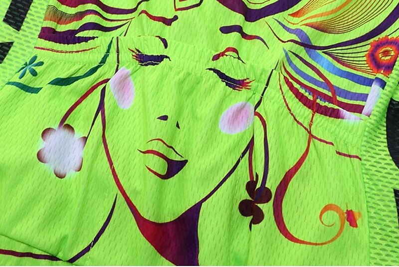 Mujer Maillot de Ciclismo con Culotte Manga Corta MTB Bicicleta Montaña Ciclismo Carretera Verano Primavera Otoño Amarillo Rosa Rojo Rayas Estampado Flores Botánica Flor Gracioso Bicicleta Filtro 2026 - $41.99 –P9