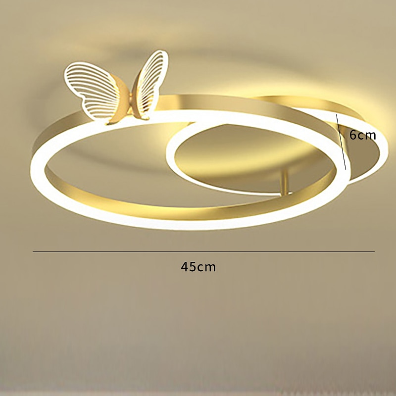 led φωτιστικό οροφής 45 cm με ρυθμιζόμενο κύκλο σχεδίασης χωνευτά φώτα στερέωσης ακρυλικό καλλιτεχνικό στυλ μοντέρνο στυλ χρυσό σκανδιναβικό στυλ πεταλούδα 220-240v 2025 - $298.67 –P7