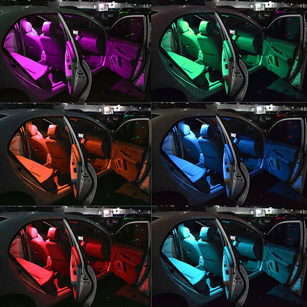 rgb ledet billys 1 sett t10 rgb led 5050 smd w5w 168192 bilklarasjonslamper 12v kileside automatisk hale parkeringslampe med fjernkontroll bremselys reversering backup for universal alle år 2025 - $8.49 –P4