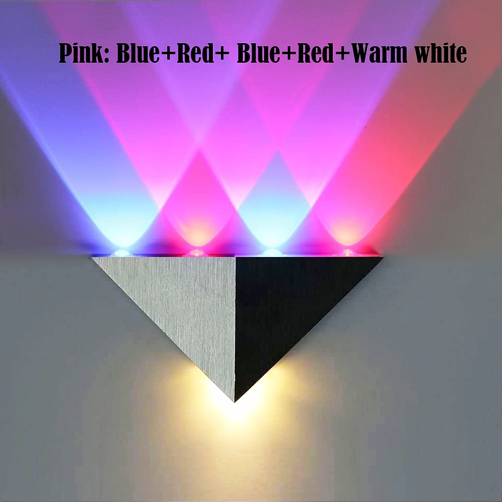 2025年 Lightinthebox LED ウォールライトモダン 5 ワットトライアングル LED 壁取り付け用燭台照明器具屋内廊下アップダウンウォールランプ劇場スタジオレストランホテルマルチカラー  コレクション – $66.99 –P4