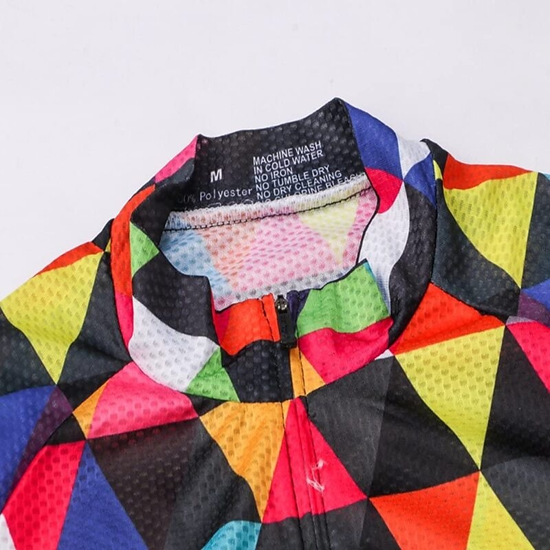Men's Cycling Jersey Short Sleeve Fall Bike Jersey Top with 3 Rear Pockets Mountain Bike MTB Road Bike Cycling Breathable Quick Dry Front Zipper Back Pocket Red / Green Purple Green Rainbow Plaid 2025 - $28.99 –P9