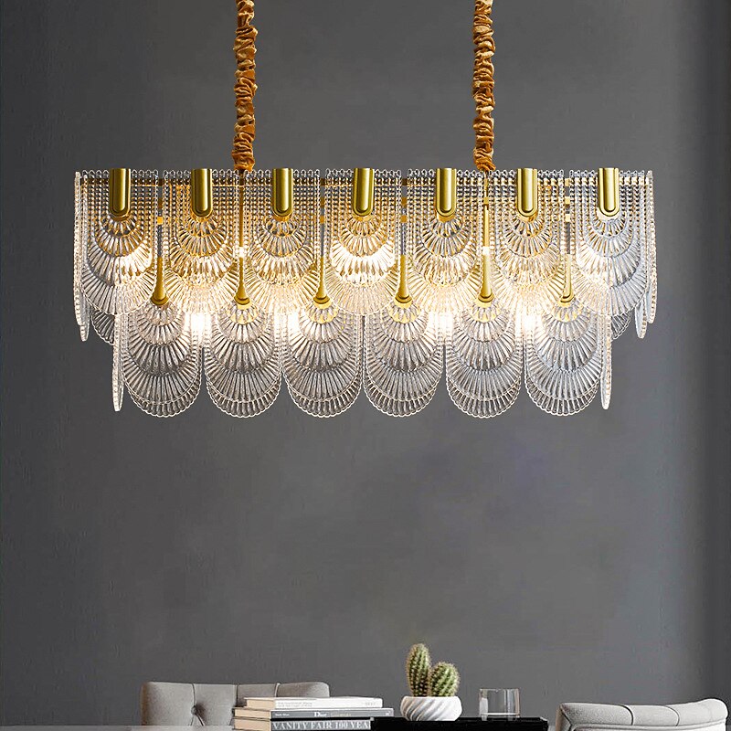 led lampada a sospensione cristallo cucina isola oro chiaro 100 cm lanterna desgin lampada a sospensione metallo elettrolitico moderno 220-240v 110-120v del 2025 a $945.89 –P7