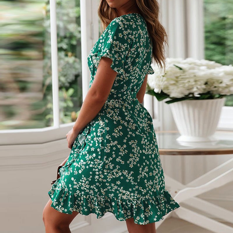 Emerald green shop spring dress